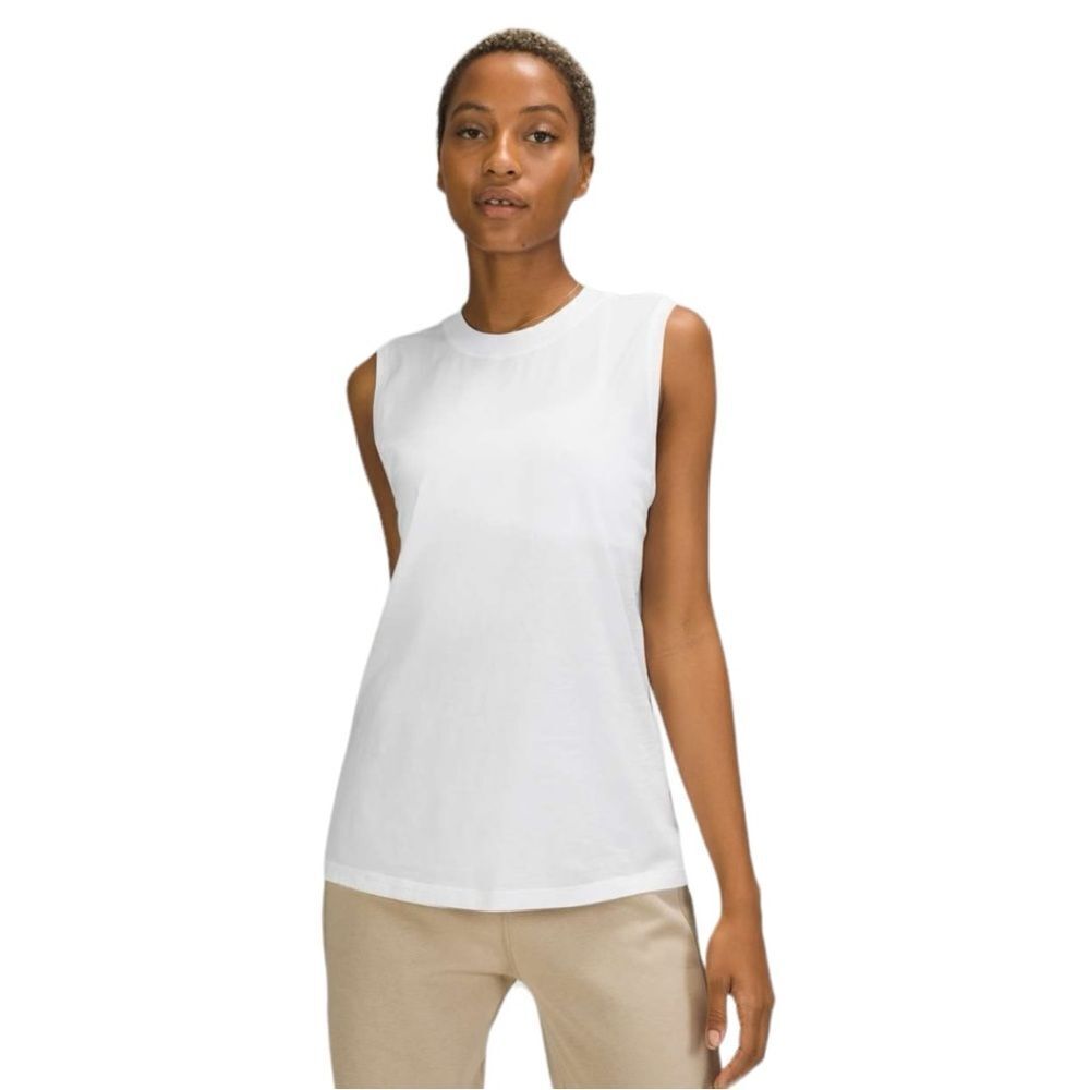Lululemon All Yours Boyfriend Tank Size White Color Pima Cotton